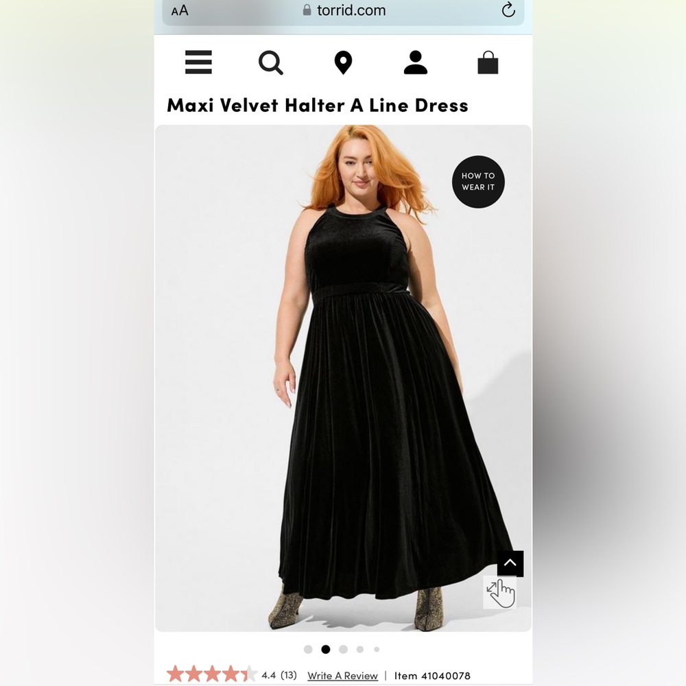 Torrid Maxi Velvet Halter A Line Dress